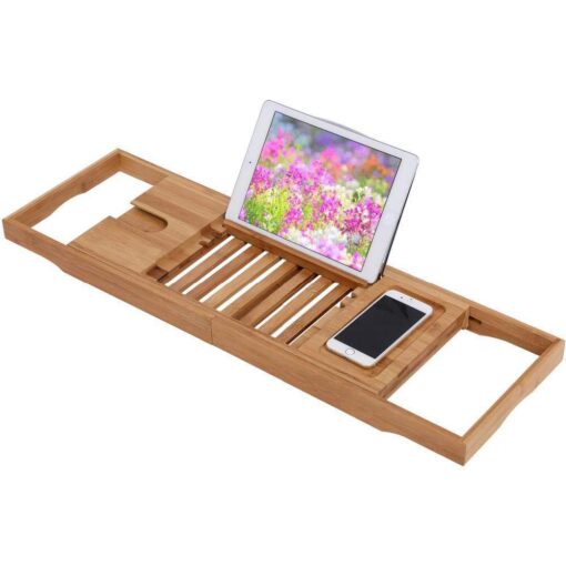 Bamboo Bathtub Shelf Rack Organiser - limited stock - Image 14