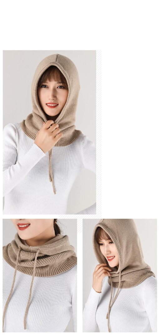 Women Winter Knitted Hood Beanie Hats - Image 10