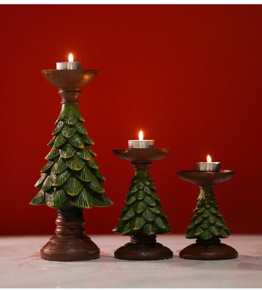 S, M, L Christmas Tree Resin Candle Holder - Image 9