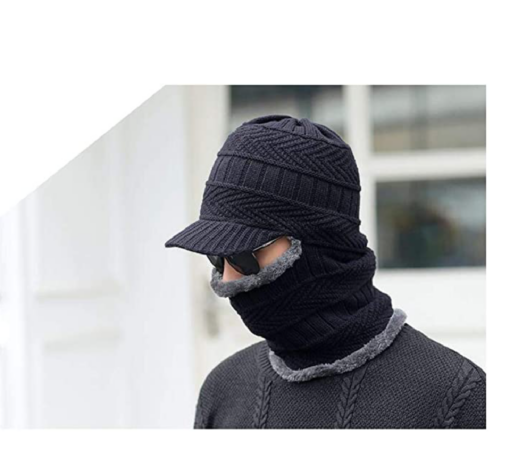 Thick Knit Skull Cap with next warmer - Image 2