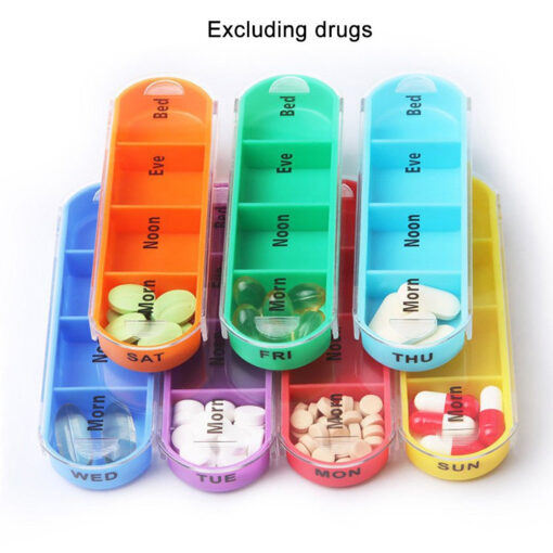 One or Two 28 Grids Pill Box Storage One Week Sort Travel Dispenser Case - Image 5