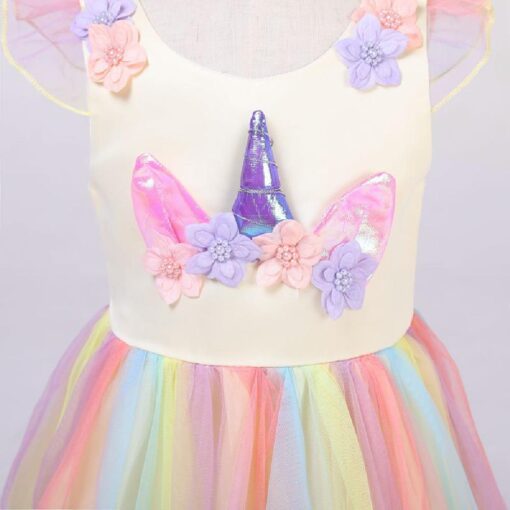 Kids Sleeveless Rainbow Unicorn Princess Dress - Image 27