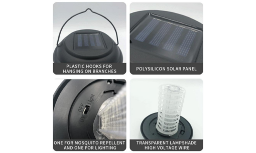 One or Two Outdoor Solar Mosquito Pest Fly Killer Zapper Lamp - Image 12