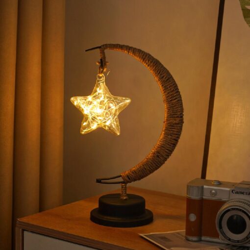 Led Half Moon Rattan Lamp - Image 10