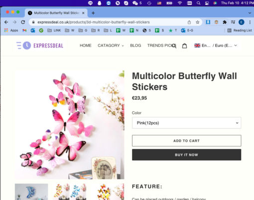 12 or 60 Multicolor Butterfly Wall Stickers - Image 4