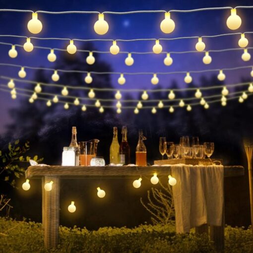 7M 50 LED 8 Lighting Modes Garden Outdoor Solar Sparkling Bulbs Bulbs String Lights