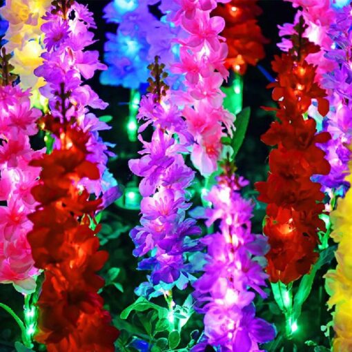 One,Two or Four  Solar Artificial Violets Flowers Lights - Image 12