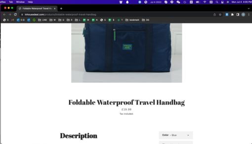 One or Two Lightweight Foldable Waterproof Travel Handba - Image 9