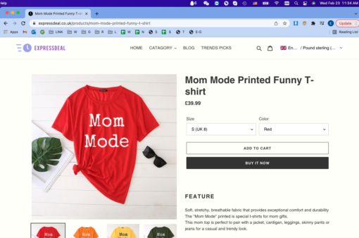 Mom Mode Printed Funny T-shirt - Image 10