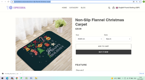 Non-Slip Flannel Christmas Carpet - Image 3