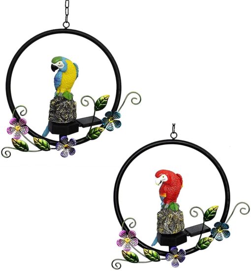 LED Solar Parrot Flower Ring Lights - Image 2