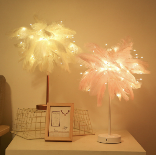 Feather Table Lamp Night Ligh - Image 13