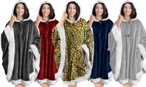 Double-Sided Hoodie Wearable Blanket