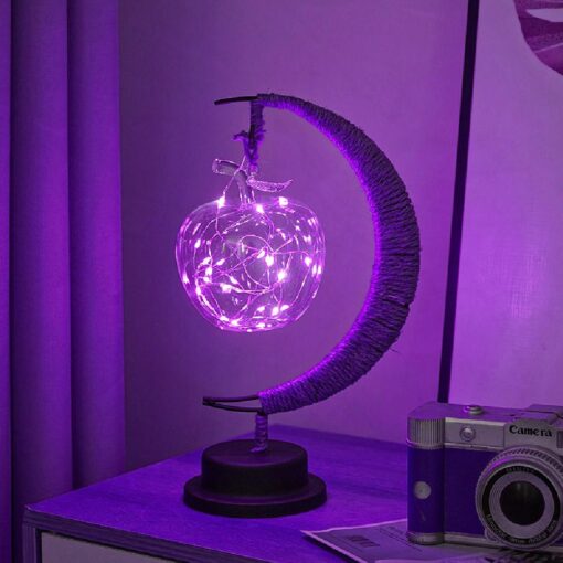 Led Half Moon Rattan Lamp - Image 27