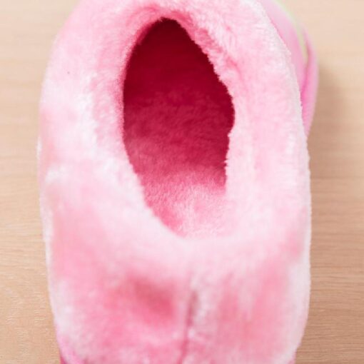 Warm Winter Colourful Stripe Plush Slippers - Image 5