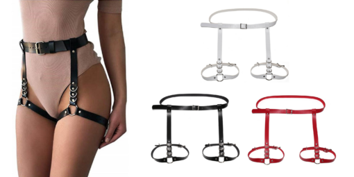 PU Leather Thigh Harness Belt Garter Leg Chain - Image 6