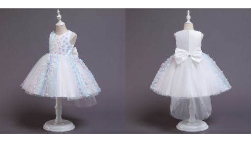 Kids Sleeveless Flower Princess Dress - Image 7