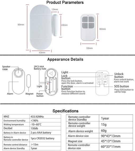 Security Alarm with Remote Control set - Image 9