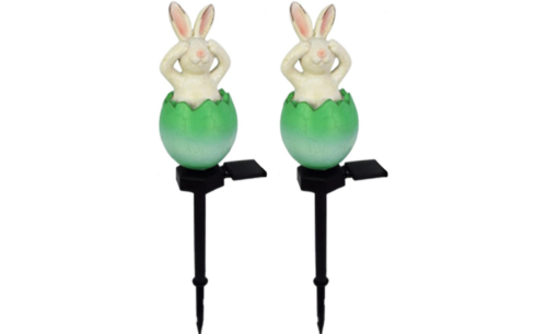 One or Two Solar Rabbit Shaped Sculpture Garden LED Light - Image 8