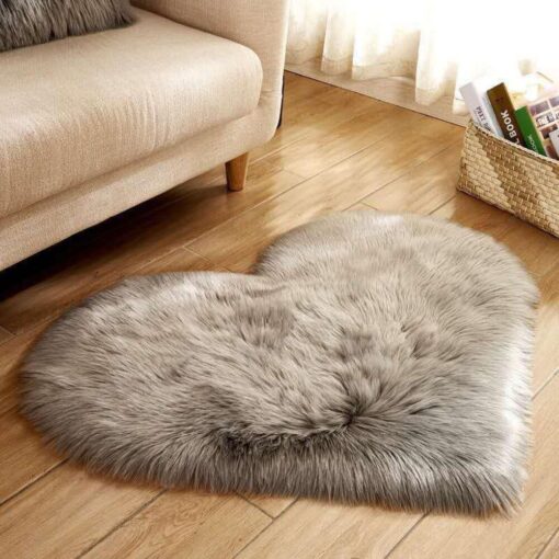 Heart Shaped Fluffy Floor Mat - Image 2