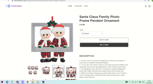 Personlised Family Photo Frame Christmas Tree Decoration - - Image 9