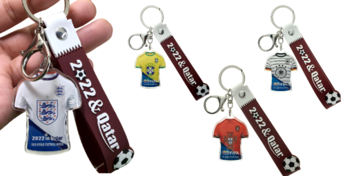 Football Fan Keyring Qatar World Cup - untracked