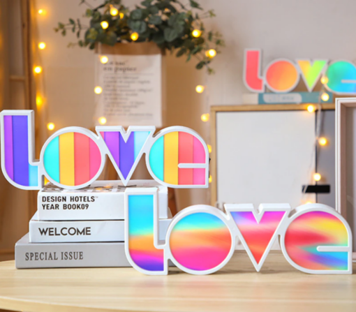 Rainbow LOVE Letter Lamp - Image 13