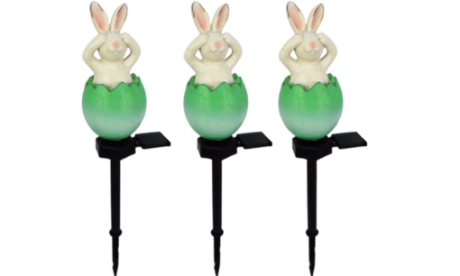 One or Two Solar Rabbit Shaped Sculpture Garden LED Light - Image 22