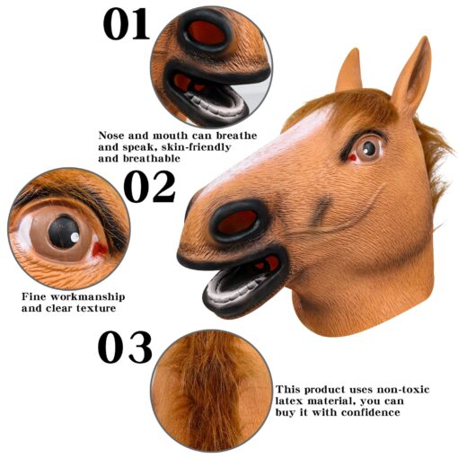 Halloween Party Cosplay Horse Mask - Image 5