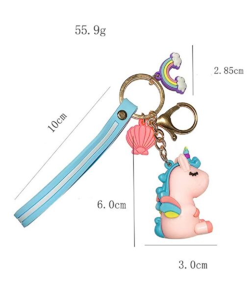 One or Five Silicone Unicorn Doll Key Chain Hanging Ring Ornaments - Image 13