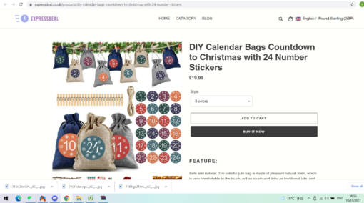 DIY Calendar Bags Countdown to Christmas with 24 Number Stickers - Image 4