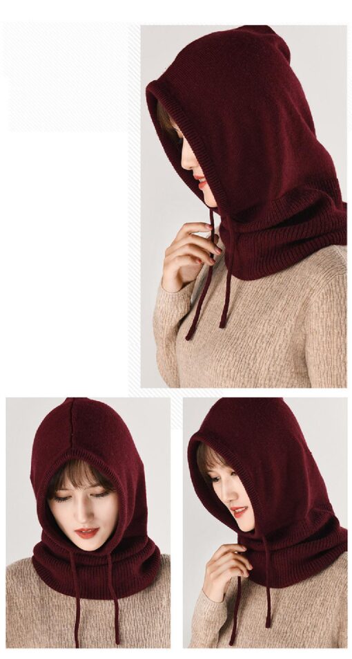 Women Winter Knitted Hood Beanie Hats - Image 25