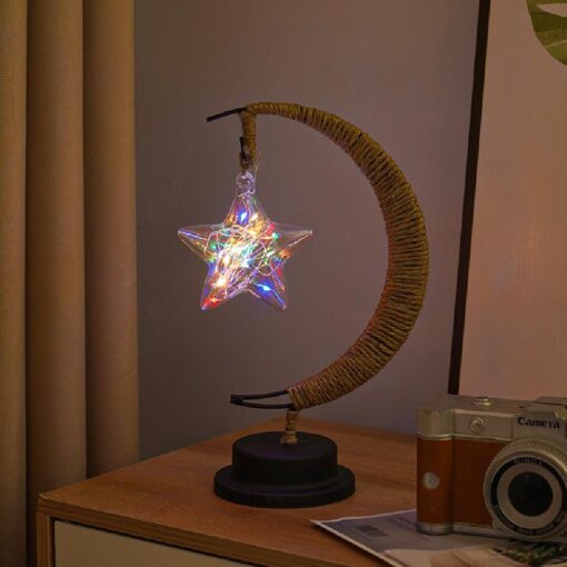 Led Half Moon Rattan Lamp - Image 25