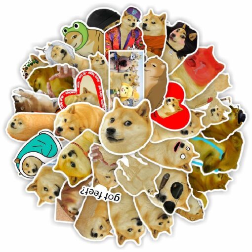 50 ,100 or 200 Pcs Stickers Funny Doge Meme Shiba Inu Waterproof Stickers - Image 10