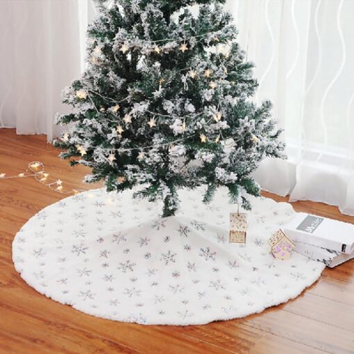 78, 90, 120 or 140 CM Faux Fur Christmas Tree Skirt - Image 5