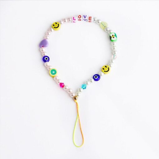 One or Three Rainbow Color Beaded Phone Chain - Image 7