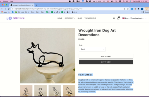 Wrought Iron Dog Art Decorations - Image 4