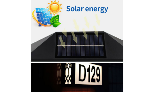 Solar LED Number Door Plaque Wall Lamp - Image 3