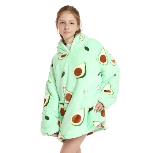 Kids Oversized Fluffy Hoodie Blanket - Image 2