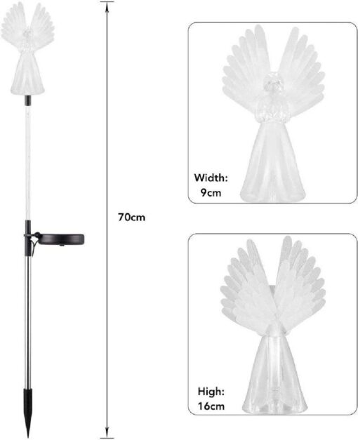 One or Two or Three Changing Colour Solar Angel LED Light - Image 8