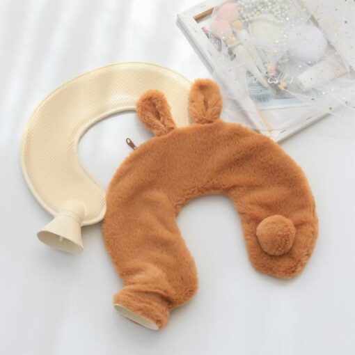 Rabbit Designed Neck Hot Water Bag with Fleece Cover - Image 11