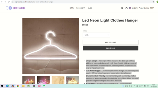 Led Neon Light Clothes Hanger - - Image 3