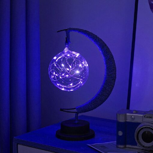 Led Half Moon Rattan Lamp - Image 29