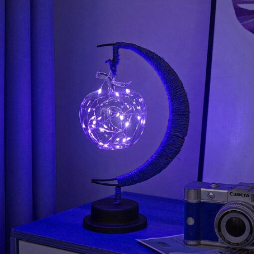 Led Half Moon Rattan Lamp - Image 6