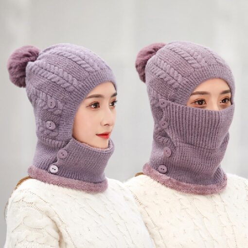 Winter Warm Knitted Cap＆Neck Warmer Sets - Image 17