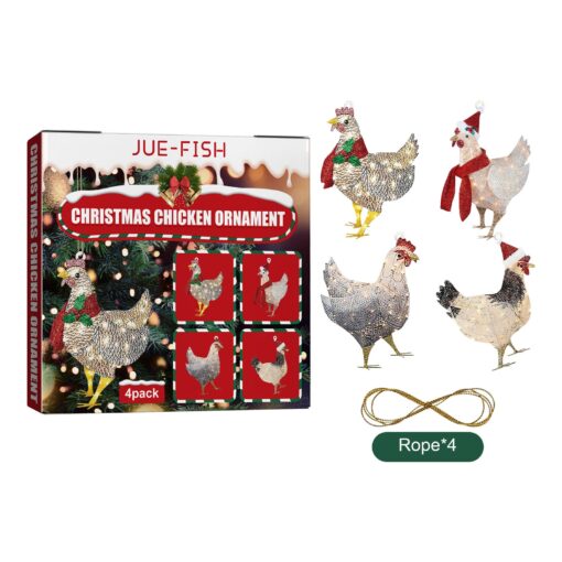 Four-Piece Christmas Scarf Chicken Ornament Sets Relaunch 2022-11-0 - Image 4