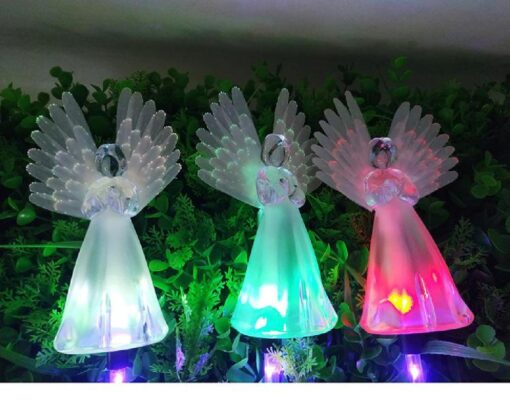 One or Two or Three Changing Colour Solar Angel LED Light - Image 3