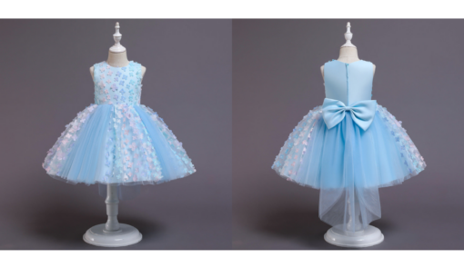 Kids Sleeveless Flower Princess Dress - Image 13