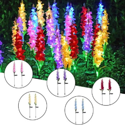 One,Two or Four  Solar Artificial Violets Flowers Lights - Image 7