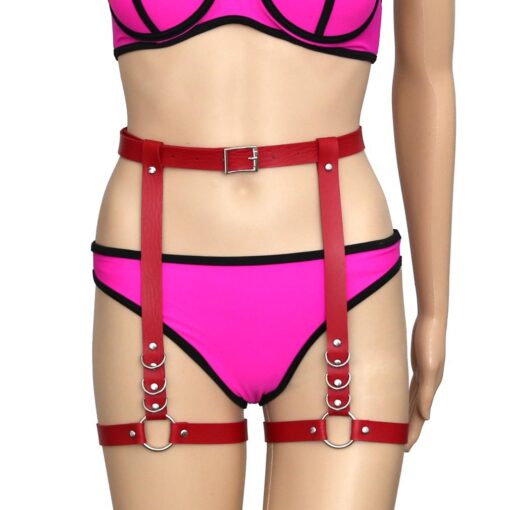 PU Leather Thigh Harness Belt Garter Leg Chain - Image 5